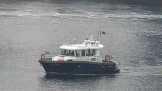 German police boat on patrol in the harbor of Kiel [upl. by Neerod]