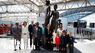 Windrush monument unveiled in London Waterloo station [upl. by Nakeber]