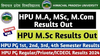 HPU MA MSc MCom Results 2024 OutHPU MSc Botany 4th Semester Result OutHPU PG Results 2024 [upl. by Chisholm184]