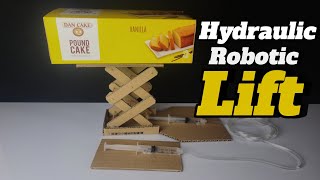 How To Make Hydraulic Robotic Lift From Cardboard diy viral cardboardcraft [upl. by Norej]