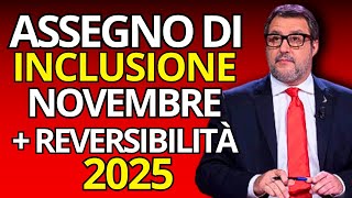 Assegno di Inclusione Novembre e Aumenti Reversibilità 2025 Tutte le Novità [upl. by Htes]