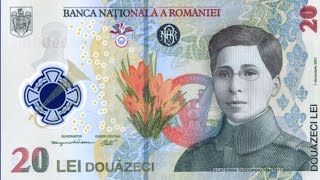 Romania new 20 lei banknote  Ecaterina Teodoroiu the first woman on Romanian money [upl. by Laynad501]