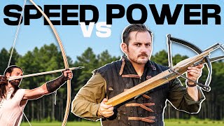 600lb Medieval Crossbow VS 165lb English Warbow [upl. by Aisined]