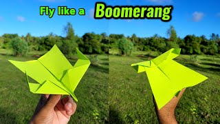 How to Make a Paper Airplane that Comes Back to You  Boomerang Paper Plane  Returnable Paper Plane [upl. by Ahsikam]