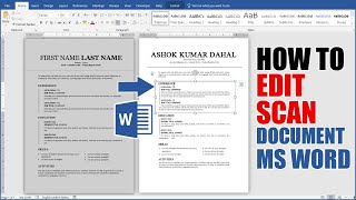 How to Edit Scan Document in Microsoft Word Hindi Tutorial  Scan Documents ko Kaise Edit Kre [upl. by Su]