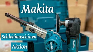 Makita Akku Bandfeile DBS180 amp Makita Multitool DTM51 Schleifmaschinen Set [upl. by Rachael16]