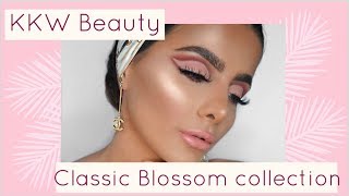 لوك وردي بمنتجات كيم كرداشيان الجديدة كارولين KKW Classic Blossom Collection Makeup [upl. by Yanrahc]