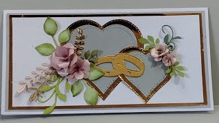 Elegante sobre para regalar efectivo Boda decorado con flores y corazones [upl. by Kalie]