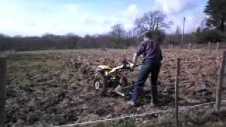 ploughing 2 wheel tractor march 2mp4 [upl. by Aisirtap517]