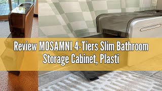 Review MOSAMNI 4Tiers Slim Bathroom Storage Cabinet Plastic Narrow Bathroom Storage Organizer with [upl. by Otecina]