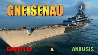 World of warships gneisenau gameplay amp analisis  T7 BB Alemán [upl. by Geller]