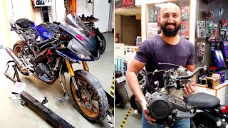 Yamaha R15 V3 Turning Into 183cc Track Bike In India Full Engine Build Video [upl. by Lleraj]