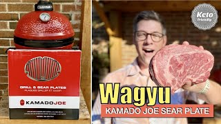 How to reverse sear a WAGYU ribeye on the Kamado Joe Jr using the BRAND NEW sear plate accessory [upl. by Atinoj]