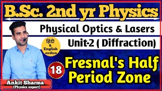 Fresnels Half period Zone in hindi  Ankit Sir  Optics  BSc 2nd year physics [upl. by Ardnaik]