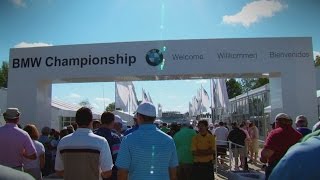 Clutch birdie on 18 moves Sergio Garcia into lead at BMW  Highlights [upl. by Nraa]