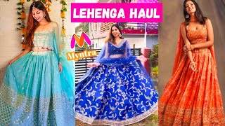 Myntra Lehenga Haul  Branded Designer Lehengas for EngagementSangeetWedding [upl. by Rahm929]