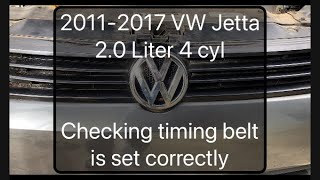 Cam timing Set timing belt 20L VW Jetta camshaft amp crankshaft vw repair volkswagen autorepair [upl. by Tillman]