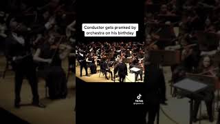 HAPPY BIRTHDAY  ORCHESTRA PRANK THEIR CONDUCTOR ON HIS BIRTHDAY [upl. by Mahoney]