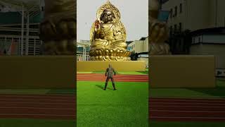 Throwing a ball to unlock the golden statue of Buddha on the playground [upl. by Ehav]