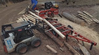 WoodMizer LT70 Wide milling 6x6 pine beams [upl. by Leith133]