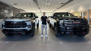 2025 Chevrolet Silverado LT Trail Boss VS 2025 GMC Sierra AT4 [upl. by Yelrebma]