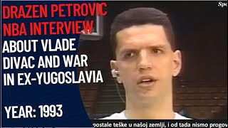 Drazen Petrovic Interview About Vlade Divac  Petrović priča o Divcu [upl. by Alrep]