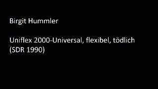 Birgit Hummler  Uniflex 2000Universal flexibel tödlich SDR1990  Science Fiction Hörspiel [upl. by Adehsor110]