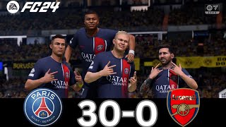 WHAT HAPPEN IF MESSI RONALDO MBAPPE NEYMAR PLAY TOGETHER ON PSG VS ARSENAL [upl. by Anek]