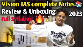 Vision UPSC Notes 2023हिन्दी मीडियम Review Unboxing 🔥 ये Notes IAS बना देंगे [upl. by Cath]