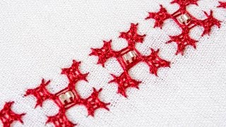 Basic Hand Embroidery Pattern  Kutch Work Tutorial  HandiWorks109 [upl. by Oznol]