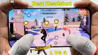 iPhone 15 Pro Max free fire gameplay test 1 vs 4 2 finger handcam m1887 onetap headshot [upl. by Aihsaei62]