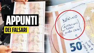 Sulle banconote da 50 euro contraffatte gli appunti dei falsari “Benino aumentare rosso” [upl. by Osner]