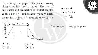 The velocitytime graph of the particle moving along a straight line is shown The rate of accel [upl. by Adnalro]