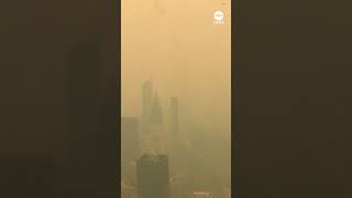 Canadian wildfire smoke overwhelming NYC timelapse condenses 45 minutes into 45 seconds [upl. by Lenuahs]