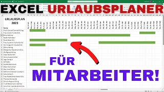 Excel Urlaubsplaner 2025 erstellen für Mitarbeiter Download ► Urlaub automatisch eintragen [upl. by Mosi518]