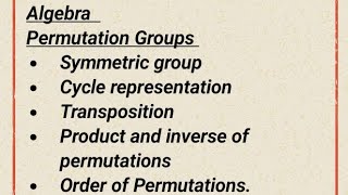 Permutation Groups cycle  Transposition order inverse and product of Permutations trb tnset [upl. by Naol530]