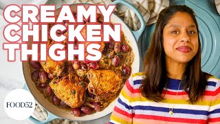 Easy Weeknight OnePot Chicken Thighs  Food52  GonnaNeedMilk [upl. by Cazzie668]