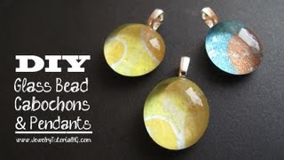 Glass and Paper Cabochon Pendants Tutorial [upl. by Godber]