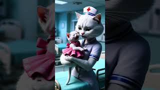 The cat is saving her daughter 🥺😲 cat cats kitten cute story catlover [upl. by Adey]