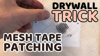 How to Quickly Patch a Hole in Drywall  Mesh Tape Trick [upl. by Kenny]