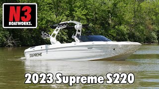 2023 Supreme S220  White Frost  On Water  N3 Boatworks [upl. by Akerdnahs293]