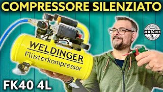 Mini compressore super silenzioso bicilindrico Weldinger FK40 4 litri 8 bar Senza olio Fai da te [upl. by Waldo356]