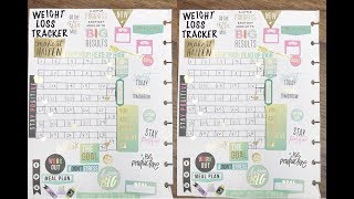 DIY WEIGHT LOSS TRACKER  FITNESS PLANNING IN HAPPY PLANNER  PLAN WITH ME ♡ [upl. by Asyl]