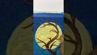 Moonlit night painting art painting drawing satisfying relaxing acrylic shorts [upl. by Coates814]