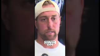 Adam Thielen defends rookie QB Bryce Young via sportsillustratedig  nfl panthers shorts [upl. by Wallford]