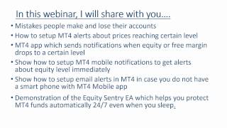 Webinar REPLAY Protect your MT4 funds from a drawdown [upl. by Nodnerb]