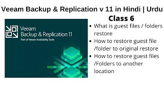 How to restore individual files folders from veeam backup veeam guest file restore in Hindi  Urdu [upl. by Larred]