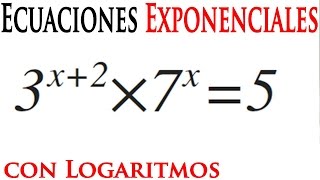 Ecuaciones Exponenciales con Logaritmos  Ejercicio Resuelto 1 [upl. by Bourke136]