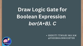 Draw Logic Gate for boolean expression  logic gate kaise banate hai  SHRUTI MAAM [upl. by Ayotas]