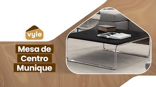 Mesa de Centro Munique 70x70 cm Preto com Base Cromada [upl. by Cosmo]